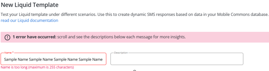 name exceeds 255 characters error